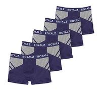 ROYALZ caleçon Homme Boxer 5-Pack Sportif-Moderne Design, 5 Paires (95% Coton / 5% Elasthanne), Taille:XXL, Couleur:5 Bleu foncé/Gris