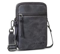 ROYALZ "Gilbert 3-in-1 Umhängetasche Herren Klein Leder - Multifunktionale Tasche klein als Gürteltasche Schultertasche und Handytasche - kleine Ledertasche zum Umhängen