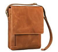 ROYALZ 'Kansas' Sacoche Ordinateur Homme Cuir Céritable 13-14 pouces - Sac à Bandoulière - Cartable Sac Messenger Hommes Grand Porte-Documents pour DIN A4 Documents, Couleur:Texas marron