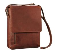 ROYALZ 'Kansas' Sacoche Ordinateur Homme Cuir Céritable 13-14 pouces - Sac à Bandoulière - Cartable Sac Messenger Hommes Grand Porte-Documents pour DIN A4 Documents, Couleur:Marron Cognac Roma