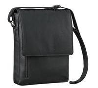 ROYALZ 'Kansas' Sacoche Ordinateur Homme Cuir Céritable 13-14 pouces - Sac à Bandoulière - Cartable Sac Messenger Hommes Grand Porte-Documents pour DIN A4 Documents, Couleur:Noir