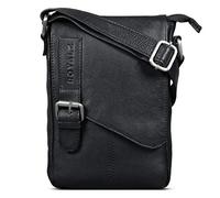 ROYALZ 'Louisiana' Sacoche Homme Bandoulière Cuir Véritable - Petit Sac d'épaule Sac Messager Vintage, Couleur:Noir