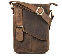 ROYALZ 'Louisiana' Sacoche Homme Bandoulière Cuir Véritable - Petit Sac d'épaule Sac Messager Vintage, Couleur:Nevada Marron