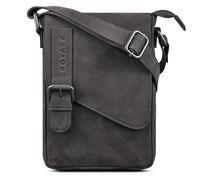 ROYALZ 'Louisiana' Sacoche Homme Bandoulière Cuir Véritable - Petit Sac d'épaule Sac Messager Vintage, Couleur:Navy Gris