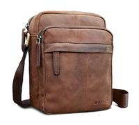 ROYALZ 'Phoenix' Sac à Main Bandoulière Petit Homme Sacoche Cuir Véritable Vintage Messager Besace Sac à l'épaule, Couleur:Montana Marron