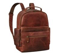 ROYALZ sac a dos femme et homme cuir véritable 14 pouces ordinateur portable 'New Orleans' moyenne affaires école université loisirs, Couleur:Marron Cognac Roma
