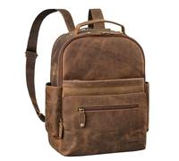 ROYALZ sac a dos femme et homme cuir véritable 14 pouces ordinateur portable 'New Orleans' moyenne affaires école université loisirs, Couleur:Nevada Marron