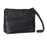 ROYALZ 'Wyoming' sac a main femmes bandoulieres petit sac de soirée en cuir veritable élégant vintage sac à bandoulière, Couleur:Noir
