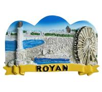 Royan Aimant de réfrigérateur souvenir de voyage 3D Attractions de la ville Aimant décoratif pour réfrigérateur Décoration de cuisine