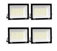 Royana 4pcs 100W 10000LM Projecteur LED Extérieur 3000K Blanc Chaud Spot LED Extérieur IP65 Etanche Projecteur LED pour Terrasse Jardin Parc Garage Cour Entrée
