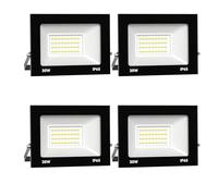 Royana 4pcs Projecteur Extérieur 30W 3000LM 3000K Blanc Chaud IP65 Etanche Pour Terrasse Jardin Parc Garage Cour Entrée