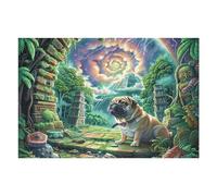 Royaume Secret forêt Tropicale Fantastique 1000 Pièces Puzzle Débutant en Carton sans Déformation Facile Apprentissage Anti-Stress Passe-Temps Idée Cadeau Saint Valentin Premium 1000 PCS/75x50cm