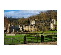Royaume-Uni, Angleterre. Puzzle de 1000 pièces représentant l'abbaye de Helmsley Rievaulx. Illustration, Souvenir de Voyage, 52 x 38 cm.
