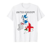 Royaume-Uni Îles Britanniques Écosse Pays de Galles Angleterre Carte du Royaume-Uni T-Shirt