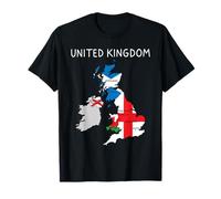Royaume-Uni Îles Britanniques Écosse Pays de Galles Angleterre Carte du Royaume-Uni T-Shirt