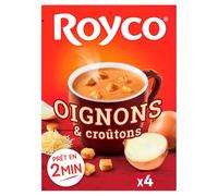 ROYC - Soupe Gratinée Oignon Gourmande, Croûtons Dorés pour un Goût Authentique (4x20cl) - Le lot de 6