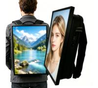 RoyceBee Dos-écran Nomade 21.5" pour Sac à Dos, Android 11.0 2G+32G, Partage d'écran de téléphone en Temps réel, Batterie 20000mAh, Lecture vidéo MP4 et Image JPG, Outil publicitaire Mobile