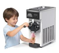 RoyceBee Ice Cream Maker Maison, Machine à Crème Glacée Mono-Parfum 4-5kg/h, Écran Tactile & Auto-Nettoyage, pour Usage Commercial ou Domestique, Bar, Salon de Thé, Food Truck MilkyWhite