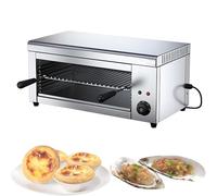 RoyceBee Salamandre De Cuisine Professionnelle Four Électrique Grill (2000 W, 50-300 °C, Récipient Collecteur, Acier Inoxydable) Équipé de Deux grilles de Cuisson