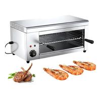 RoyceBee Salamandre électrique Professionnelle - 2 KW - Température 50-300°C - Compacte et Robuste - Idéal pour Griller, Gratiner et Réchauffer - Cuisine en Acier Inoxydable Comprend 2 Grils