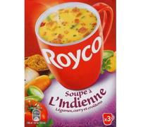 Royco Soupe instantanée à l'Indienne, légumes, curry et croûtons - Les 3 sachets, 76g