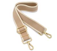 ROYGBCP Bandoulière de rechange réglable pour sac à main et sac à bandoulière large pour femme, Kaki + métal doré, 130 cm