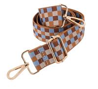 ROYGBCP Sangle de remplacement pour sac à bandoulière, sangle croisée réglable pour femme, sac à bandoulière large, ferrures dorées à carreaux, 3,8 cm de large, de 71 à 127 cm de long