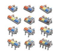 ROYIHOME Bornes de câble électrique - Connecteur de fil universel - Séparateur de conducteur rapide - LED - Montage sur outil - Boîte de jonction sur rail (KV4412)