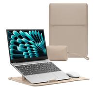 RoYiio 15-15,6-16 Pouces Housse pour Laptop PU Cuir Ordinateur Portable avec Stand pour MacBook Pro 16" M5/M4/M3/M2/M1 & Pro/Max, MacBook Air 15" M5/M4/M3/M2 Ordinateur Portable Case (Blanc Cassé)