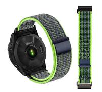 RoYiio Bracelet de montre en nylon pour Garmin Fēnix/Epix/Quatix/MARQ Series/Descent Series/D2 Series/Enduro/Tactix, confortable, respirant, bracelet de rechange pour QuickFit 22 mm, vert bleu