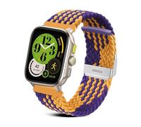 RoYiio Bracelet Nylon Compatible avec Amazfit Cheetah (Square), Confortable et Respirant, 20mm Bracelet Sangle Nylon pour Amazfit GTR Mini/GTS 4 Mini/Bip 3 Pro/GTS 3 /GTS 2 Mini - Or Violet