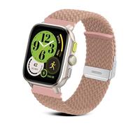 RoYiio Bracelet Nylon Compatible avec Amazfit Cheetah (Square), Confortable et Respirant, 20mm Bracelet Sangle Nylon pour Amazfit GTR Mini/GTS 4 Mini/Bip 3 Pro/GTS 3 /GTS 2 Mini - Thé au lait