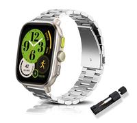 RoYiio Métal Bracelet pour Amazfit Active 2 Square/Active 2/Cheetah Square/Bip 3 Pro 20mm Bracelet Acier Inoxydable Magnifiquement Poli pour Amazfit GTR Mini/GTS 4 Mini/GTS 3/GTS 2e - Argent