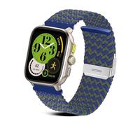 RoYiio Nylon Bracelet pour Amazfit Active 2 Square /Amazfit Cheetah Square Bracelets Confortable Respirant 20mm Bracelet pour Amazfit GTR Mini /GTS 4 Mini /Bip 3 Pro /GTS 3 - W Bleu Vert