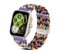 RoYiio Nylon Bracelet pour Amazfit Active 2 Square/Amazfit Cheetah Square Bracelets Confortable Respirant 20mm Bracelet pour Amazfit GTR Mini/GTS 4 Mini/Bip 3 Pro/GTS 3 - W Colorée