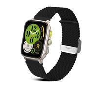 RoYiio Nylon Bracelet pour Amazfit Active 2 Square/Amazfit Cheetah Square Bracelets Confortable Respirant 20mm Bracelet pour Amazfit GTR Mini/GTS 4 Mini/Bip 3 Pro/GTS 3 - Noir
