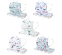 ROYIYI 50Pcs Respirant pour Masque et Confortable à 3 Couches de Bandana Facial Impression Jetable pour Hommes et Femmes Adultes, Anti-poussière et Coupe-Vent avec Protection du Visage (#23, Adultes)