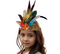 ROYIYI Bandeau Indien avec Plumes Coiffe de Plume Accessoires de Cheveux pour Costume de Mascarade Coiffe élégante en Plumes Danseuse de Samba Cosplay Costume pour Pâques Mariage Halloween (Filles)