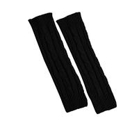 ROYIYI Guetre Femme Jambières d'Hiver Chaudes Jambières Tricotées Leg Warmers Vintage Chaussettes en Coton Longues Extensibles Longues Chaussettes pour l'hiver Quand il Fait Froid (Black, One Size)