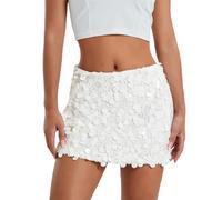 ROYIYI Jupe à Paillettes Scintillantes pour Femme Taille Haute Brillant Jupe Irrégulière à Sequins Moulant Jupes Brillante à la Jupes Enveloppante pour la Fête de la Carnaval