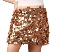 ROYIYI Jupe à Paillettes Scintillantes pour Femme Taille Haute Brillant Jupe Irrégulière à Sequins Moulant Jupes Brillante à la Jupes Enveloppante pour la Fête de la Carnaval