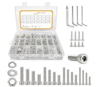 ROYJJ Assortiment de 890 vis métriques M2M3M4 en acier inoxydable avec embouts hexagonaux et écrous avec rondelles plates et vis hexagonales