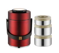 ROYJJ Bocal alimentaire portable empilable en acier inoxydable double couche isolé Bentos Récipient pour repas chauds Voyage étanche récipient alimentaire portable