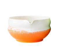 ROYJJ Bol à thé japonais essentiel en céramique - Accessoires de brassage vert herbe - Bol à matcha en céramique avec bec verseur - Accessoire de cérémonie de thés japonais