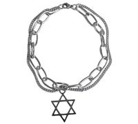 ROYJJ Bracelet à breloques tendance double couche en acier inoxydable pour amoureux de la mode