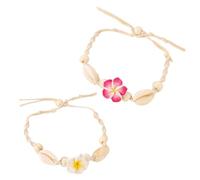 ROYJJ Bracelet de cheville délicat en corde de coton avec détails floraux essentiels, bracelet de cheville élégant pour piscine tissée