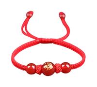 ROYJJ Bracelet réglable en corde tressée avec breloque serpent chinoise - Convient aux amateurs de mode - Pierre, taille unique, Comme décrit