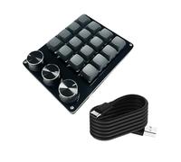 ROYJJ Clavier macro portable 16 touches avec cadrans programmables pour commandes de jeu avancées et claviers de gestion multimédia claviers macro programmables