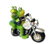 ROYJJ Décoration de table en résine pour amateurs de grenouilles, promenades, motos, loisirs créatifs, modèle de grenouilles pour maison, bureau, décoration de table