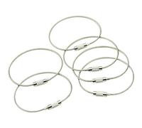 ROYJJ Lot de 10 porte-clés en fil d'acier inoxydable avec vis de verrouillage pour câble de clé en plein air